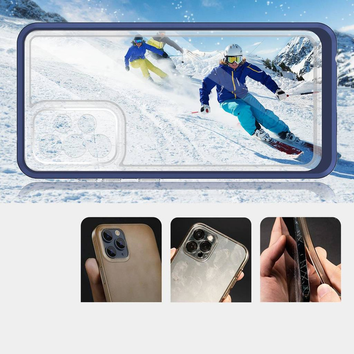 Průhledný gelový kryt 3v1 pouzdro pro Samsung Galaxy A33 5G s modrým rámečkem