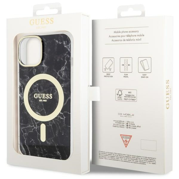 Hülle Guess GUHMP14MPCUMAK iPhone 14 Plus 6,7" schwarz/schwarz hartcase Marmor MagSafe Case