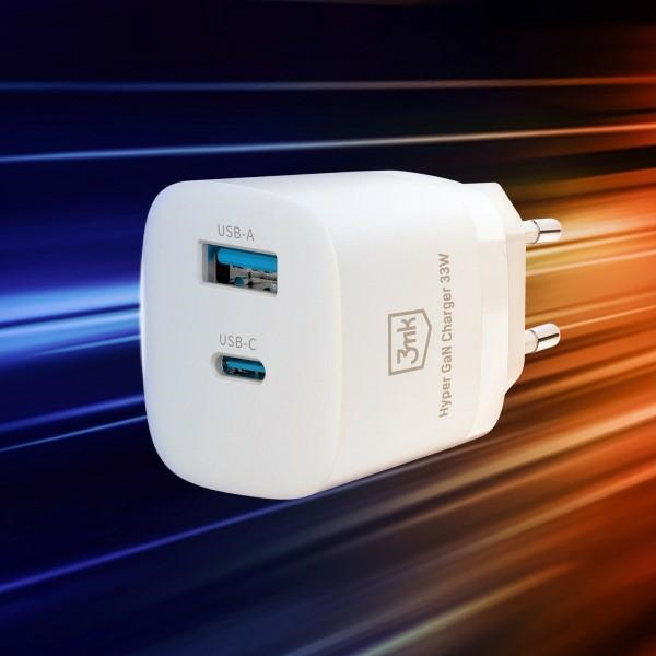 3mk Hyper GaN Charger 33W Power Delivery charger network 1xUSB-A + 1xUSB-C