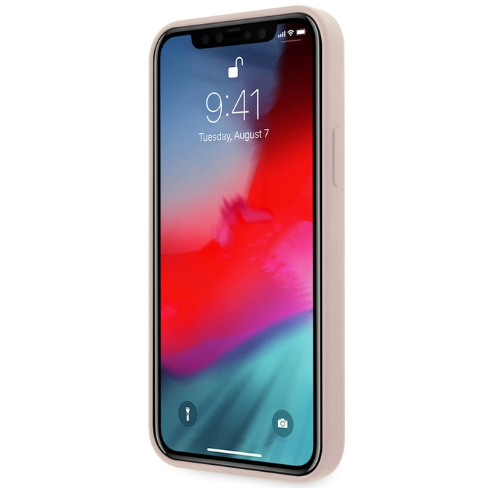 Telefontok GUESS Apple iPhone 12 Mini 5.4 szilikon Script Gold Logo GUHCP12SLSLMGLP Világos rózsaszínű keménytok