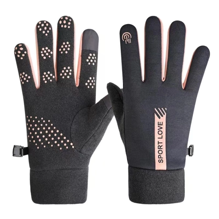 Winddichte Handyhandschuhe für Damen – Schwarz und Rosa