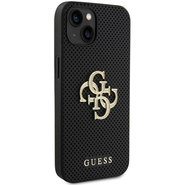 Funda Guess GUHCP15SPSP4LGK iPhone 15 6.1" negro/negro durocase Piel Perforada 4G Glitter Logotipo Case