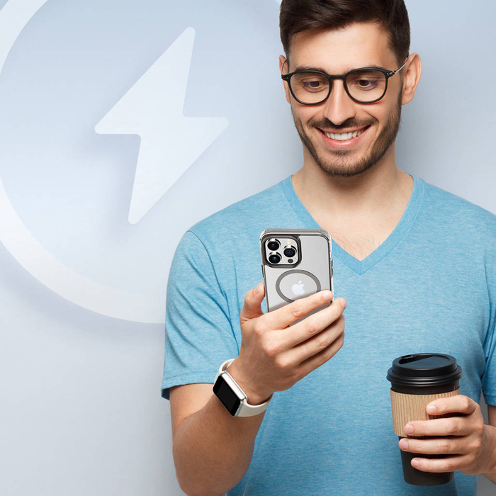 Dux Ducis Clin2 obal iPhone 14 Pro Max magnetic cover MagSafe blue