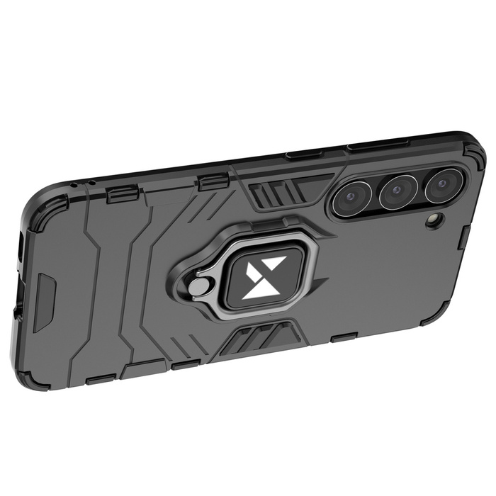 Wozinsky Ring Armor per Samsung Galaxy S23 custodia blindata porta anello magnetico nero
