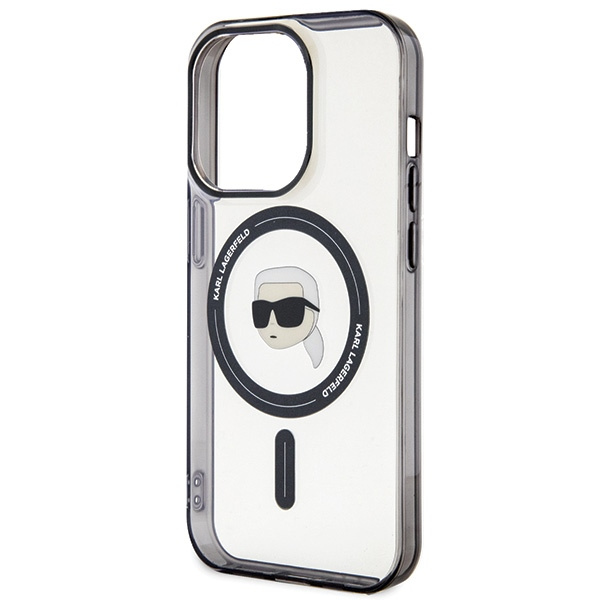 Etui Karl Lagerfeld KLHMP15XHKHNOTK iPhone 15 Pro Max 6.7" transparent hardcase IML Karl`s Head MagSafe Case