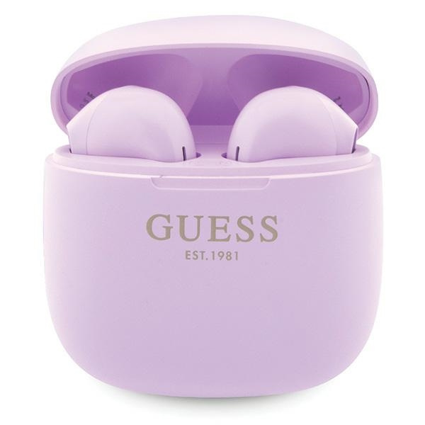 Guess auriculares Bluetooth GUTWST26PSU TWS + base de conexión púrpura/morado Logotipo EST clásico