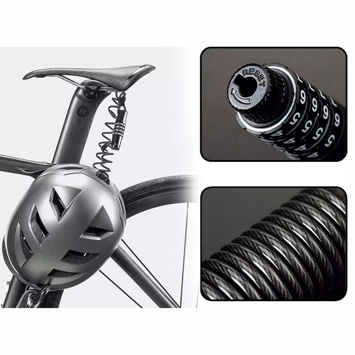 Rockbros T609 Fahrradschloss mit 1,5 m Zahlenkombination – Schwarz