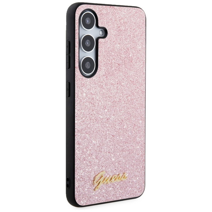 Etui Guess GUHCS24SHGGSHP Samsung Galaxy S24 S921 różowy/pink hardcase Glitter Script Case