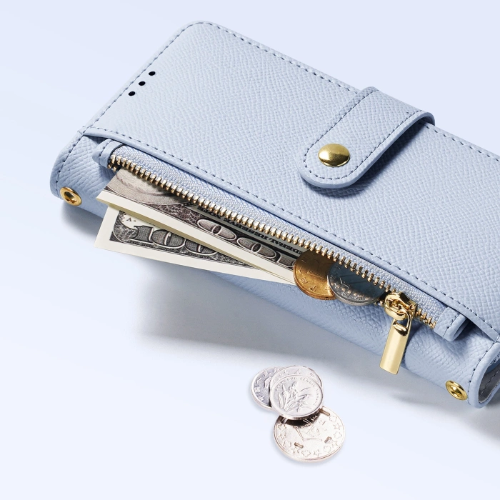 Dux Ducis Lawa Leather Case for iPhone 16 Pro Max with Detachable Magnetic Wallet - Blue