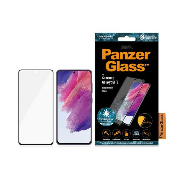 PanzerGlass E2E Microfracture Sam S21 FE Case Friendly Fingerprint AntiBacterial schwarz/schwarz 7275
