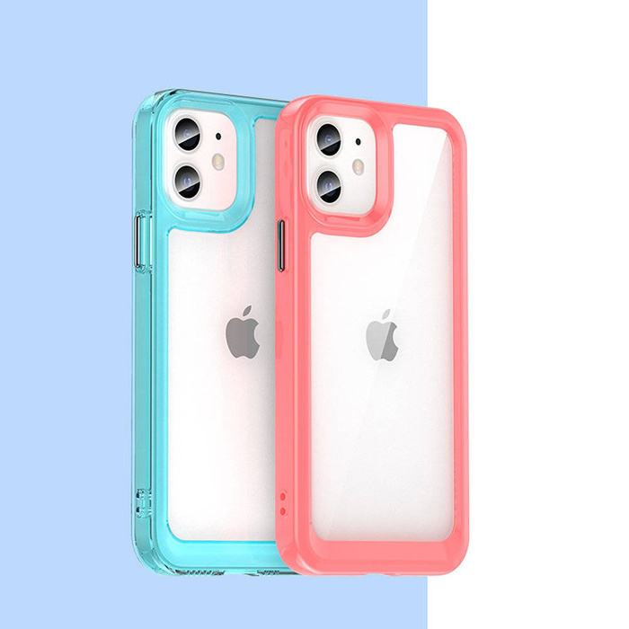 Outer Space Case for iPhone 12 hard cover with gel frame blue