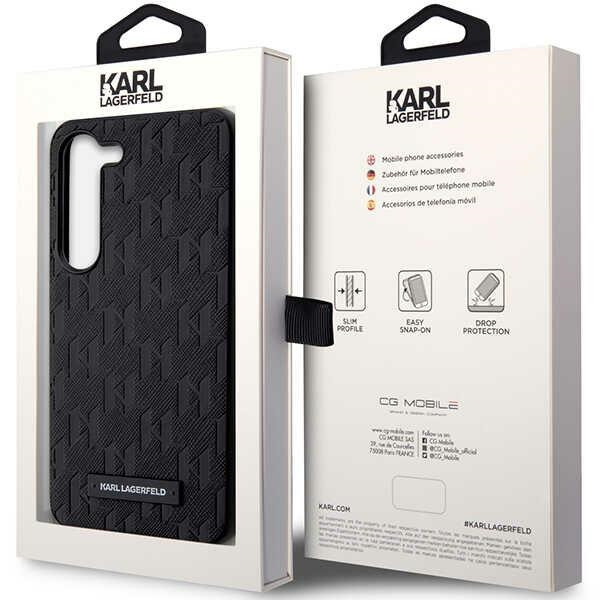 Obal Karl Lagerfeld KLHCS23MSAKLHPK S23 Plus S916 hardcase black/black Saffiano Mono Metal Logo Case
