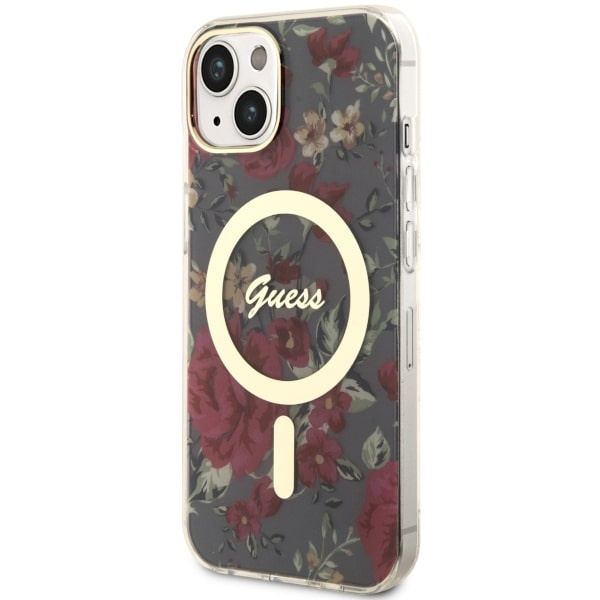 Funda Guess GUHMP14MHCFWSA iPhone 14 Plus 6.7" verde/caqui durocase Flor MagSafe Case