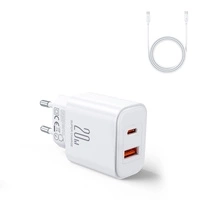 EU Joyroom JR-TCF05 Chargeur USB-A USB-C 20W + câble USB-C - blanc