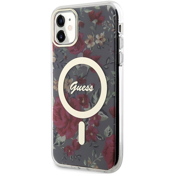 Guess GUHMN61HCFWSA iPhone 11 / Xr 6.1" vert/kaki durcase Fleur MagSafe