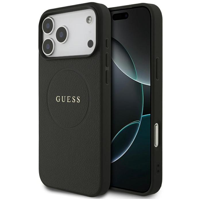 Etui Guess Grained Ring MagSafe do       iPhone 17 Pro Max czarny