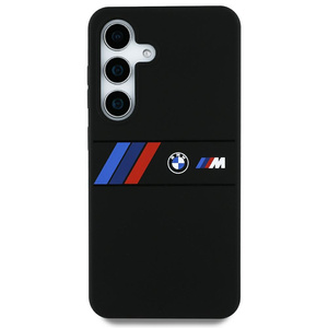 Funda BMW Silicona Medio Tricolor Rayas MagSafe para Samsung Galaxy S25 Ultra negro