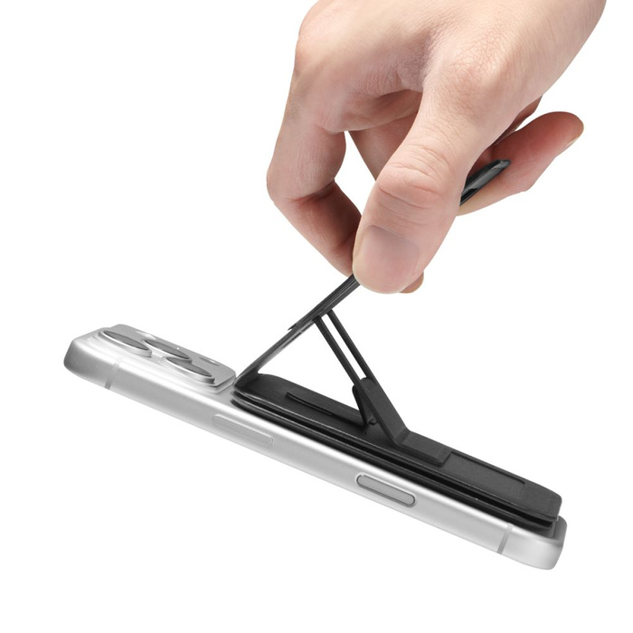 SPIGEN S314-3 SLIM FOLD TRIPOD MAGSAFE UNIVERSAL MAGNETIC CARD HOLDER BLACK