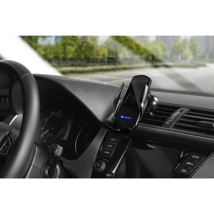 Uchwyt na telefon do samochodu indukcyjny automatyczny Forcell F-Grip HS1 Qi 15W do szyby / kratki czarny