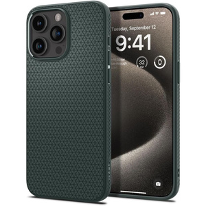 Coque iPhone 15 Pro Max Spigen Liquid Air Vert Abyss Case