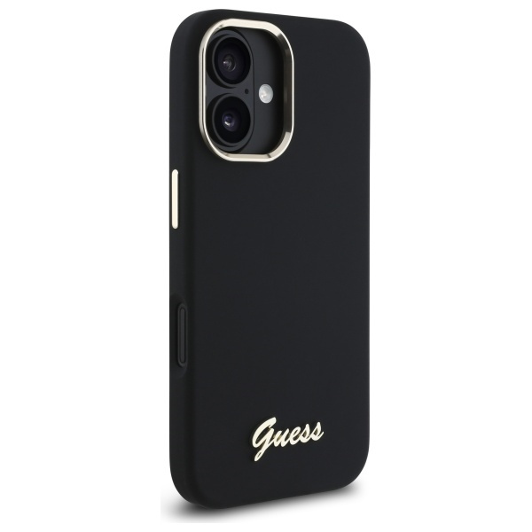 Guess GUHCP16MSMBSLK iPhone 16 Plus 6.7" czarny/black hardcase Silicone Script Metal Logo & Frame