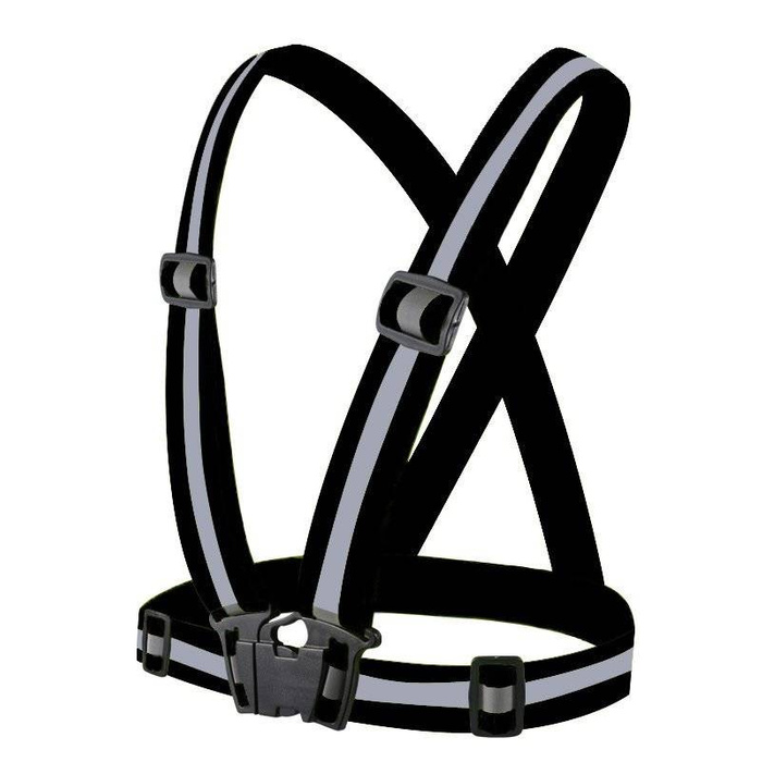 Harnais réfléchissant gilet réfléchissant réglable pour vélo moto course noir