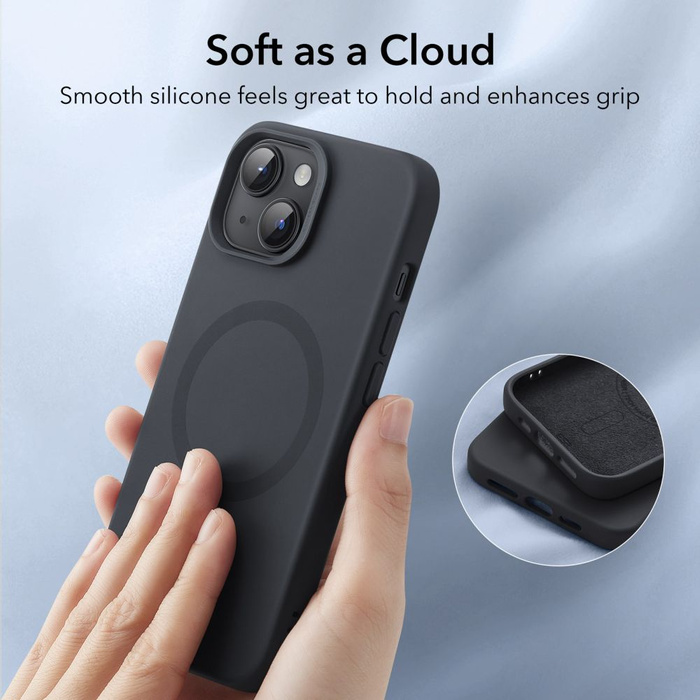 Funda Esr Cloud Halolock MagSafe iPhone 15 Plus Negro Case
