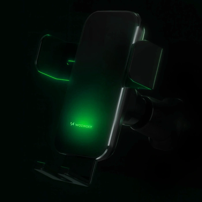 Uchwyt samochodowy Wozinsky WEDZ-3Y8S zaciskowy z ładowarką indukcyjną 15W do telefonu na kratkę nawiewu - czarny