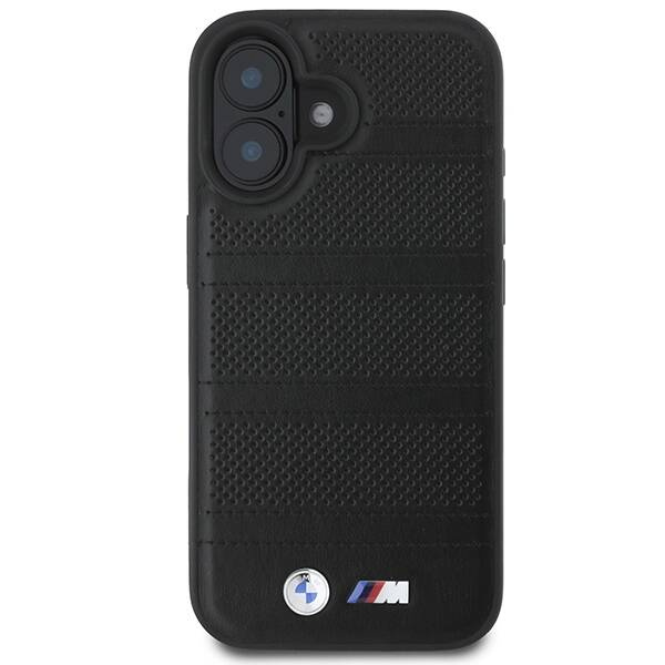 Case BMW iPhone 16 6.1" black/black hardcase M Perforated And Stitched Line MagSafe