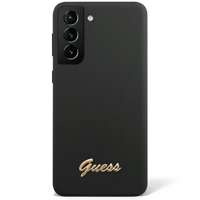 Funda Guess GUHCS23MSLSMK S23 Plus S916 negro/negro durocase Silicona Logo Vintage Oro