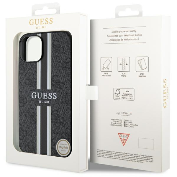 Hülle Guess GUHMP14SP4RPSK iPhone 14 6.1" schwarz/schwarz hartcase 4G Printed Stripes MagSafe Case