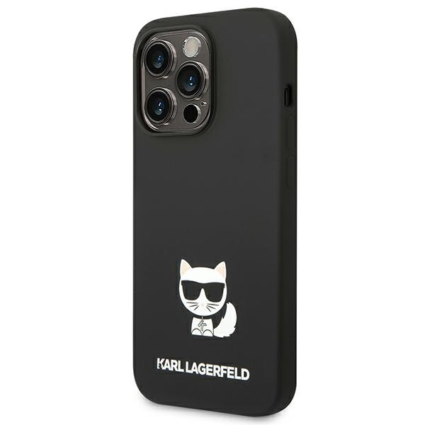 Hülle KARL LAGERFELD Apple iPhone 14 Pro Max Silicone Choupette Body Schwarz Hartcase