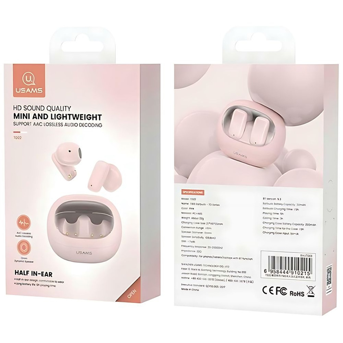 USAMS Słuchawki Bluetooth 5.3 TWS TD Series bezprzewodowe zielony/green BHUTD04 (TD22)