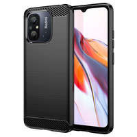 Karbonové pouzdro pro Xiaomi Redmi 11A / Poco C55 / Redmi 12C flexibilní silikonový karbonový kryt černý