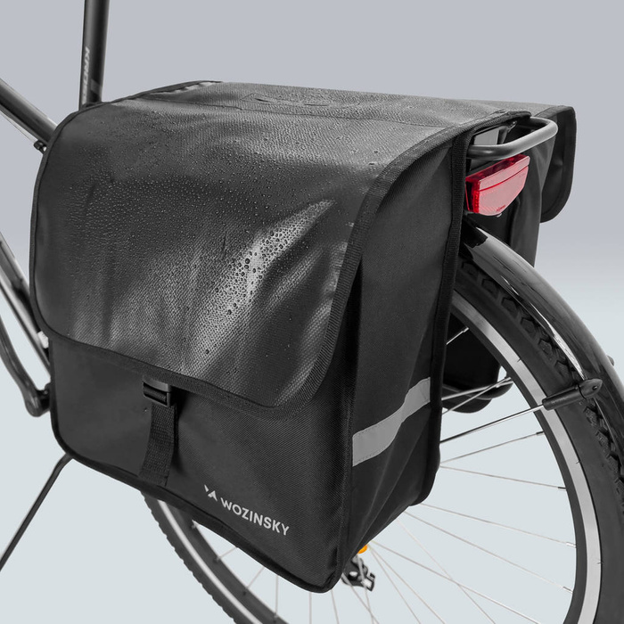 Wozinsky bicycle pannier double 28 l black (WBB34BK)