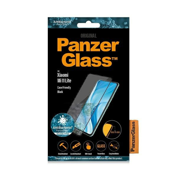 PanzerGlass E2E Regular Xiaomi Mi 11 Lite 5G, Case Friendly, Antibakteriell schwarz/schwarz