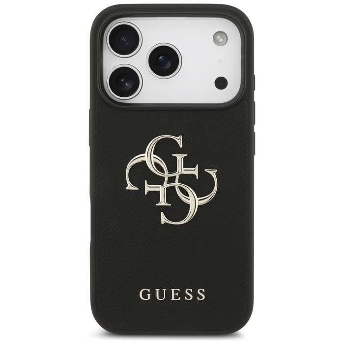 Etui Guess Grained Big 4G & Classic Logo do iPhone 17 Pro czarny