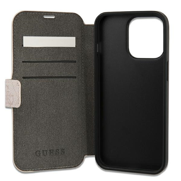 GUESS Apple iPhone 13 13 Pro Book 4G velké kovové logo Case Pouzdro