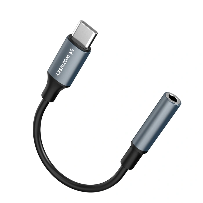 Adapter Wozinsky WACM-01 USB-C - mini jack 3,5mm - czarny