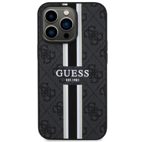 Case Guess GUHMP13XP4RPSK iPhone 13 Pro Max 6.7" black/black hardcase 4G Printed Stripes MagSafe Case