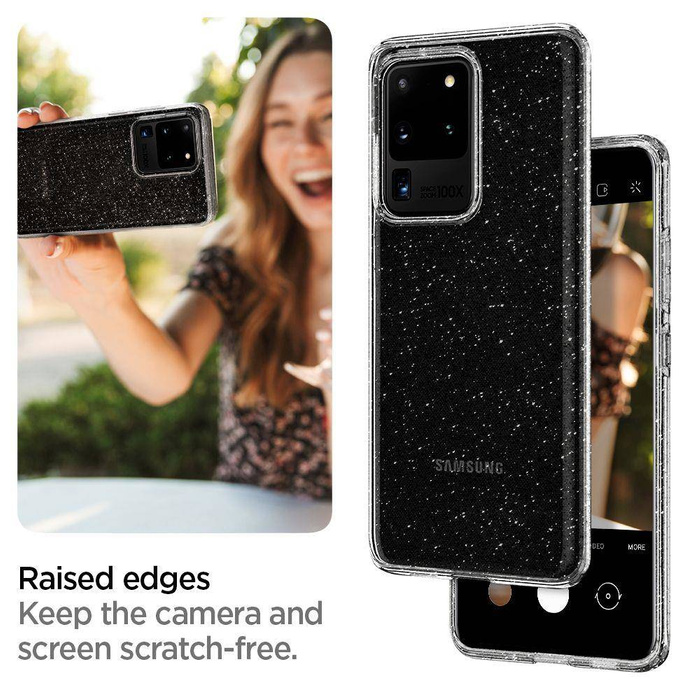 Pouzdro SPIGEN Tekuté krystaly Samsung Galaxy S20 Ultra Glitter Transparentní pouzdro