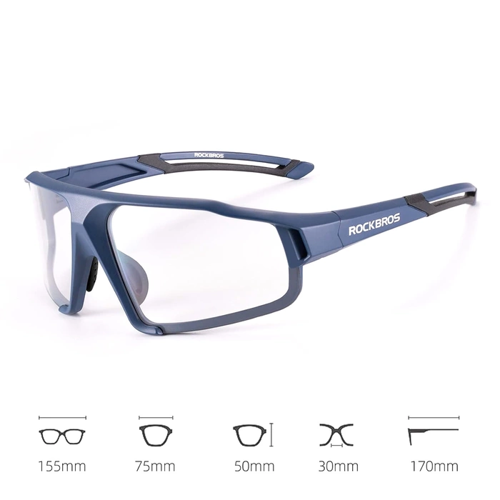 Photochrome UV400-Fahrradbrille Rockbros SP216BL – Blau