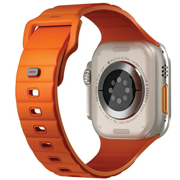 Pasek UNIQ Stride Apple Watch Series1/2/3/4/5/6/7/8/9/SE/SE2/Ultra/Ultra 2 42/44/45/49mm FKM Rubber Strap pomarańczowy/volt orange