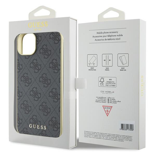 Cover Guess GUHCP15MGF4GGR iPhone 15 Plus 6,7" grigio/grigio rigidocase 4G Charms Collection Case
