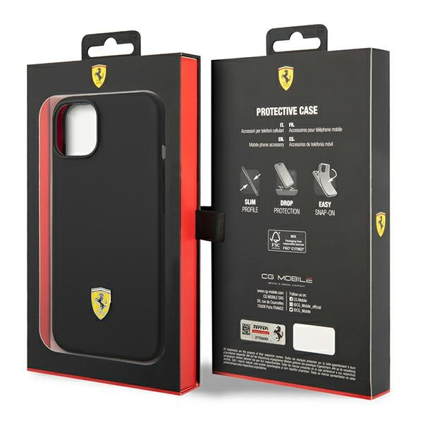 Ferrari FEHCP14SSIBBK iPhone 14 6.1" black/black hardcase Silicone Metal Logo
