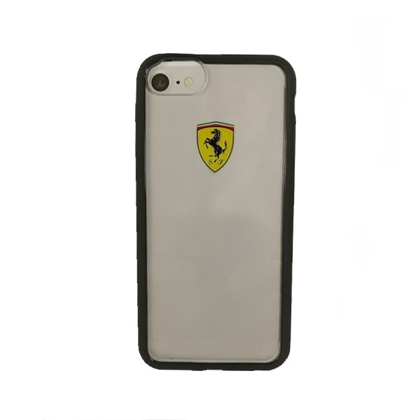 Pouzdro FERRARI Apple iPhone 7 8 Průhledné černé pouzdro