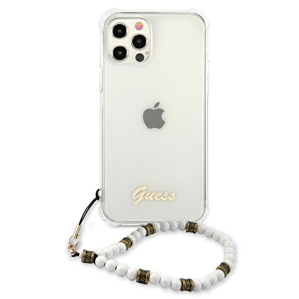 Case Guess GUHCP12MKPSWH iPhone 12/12 Pro 6,1 "Transparent hardcase White Pearl CASE