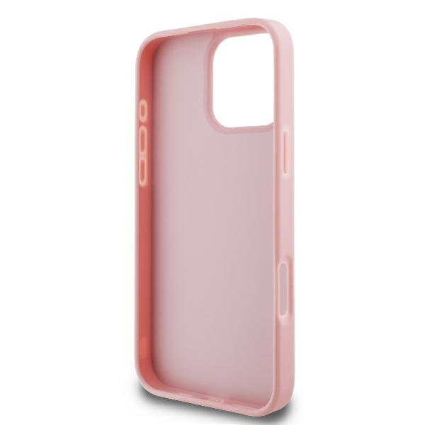 Etui Guess iPhone 16 Pro 6.3" różowy/pink hardcase Fixed Glitter Big 4G