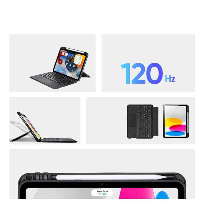 Dux Ducis DK Series Bluetooth klávesnice pouzdro pro Apple iPad 10 (2022) – černé
