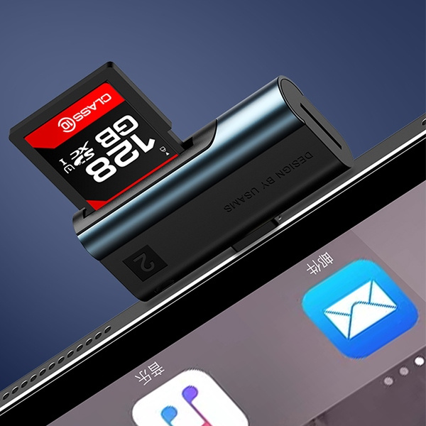 USAMS SD MicroSD Card Reader con connettore Lightning Rosso Nero